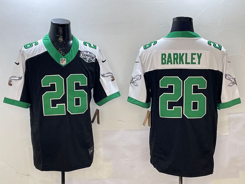 Men 2026 Philadelphia Eagles #26 Barkley black 3th generations Nike Limited NFL Jersey style 0059